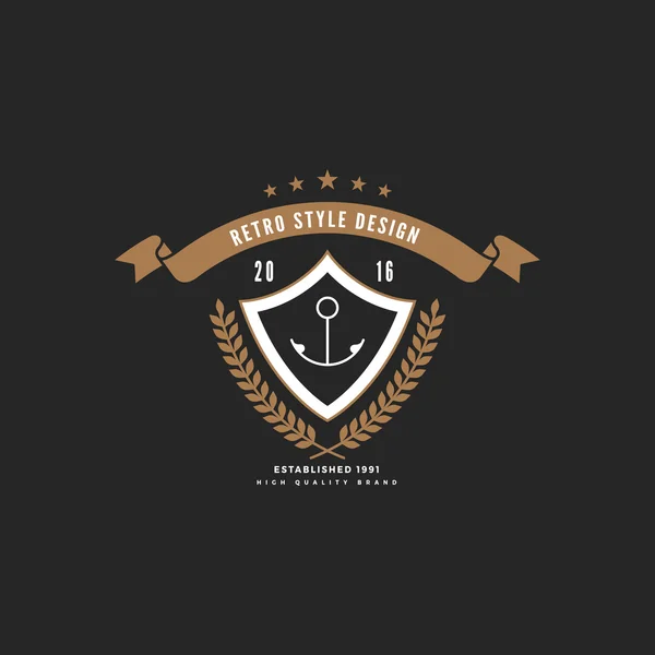 Vintage Label Badge Logo design modello di elementi vettoriali con ri — Vettoriale Stock