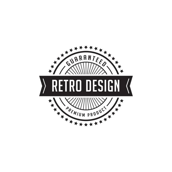 Vintage label badge logo design vektorelemente vorlage mit ri — Stockvektor