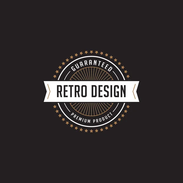 Vintage label badge logo design vektorelemente vorlage mit ri — Stockvektor