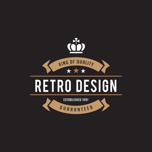 Vintage Label Badge Logo design modello di elementi vettoriali con ri — Vettoriale Stock