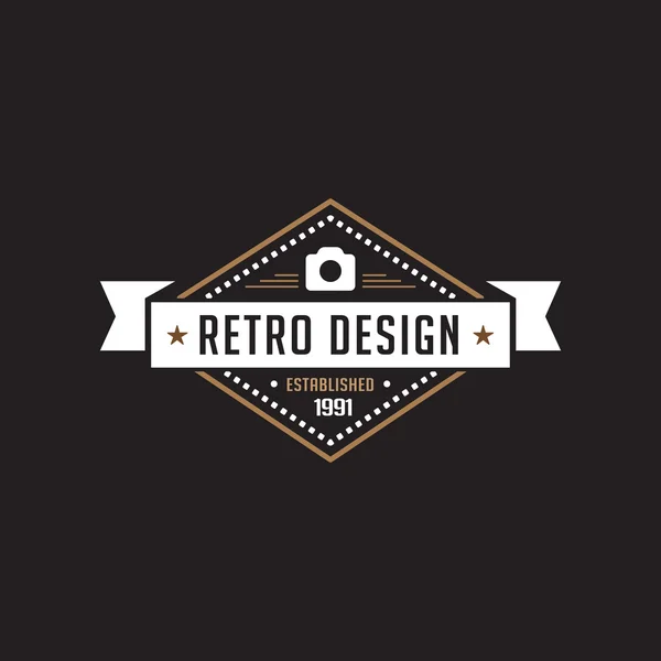Emblema de etiqueta vintage Modelo de elementos vetoriais de design de logotipo com ri — Vetor de Stock