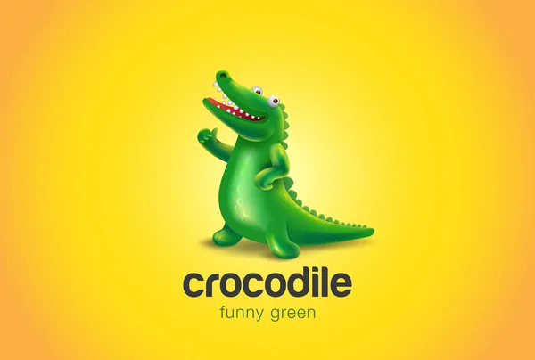 Crocodilo logotipo abstrato — Vetor de Stock