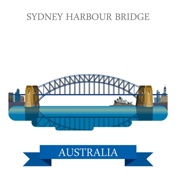 Sydney Harbour Köprüsü, Avustralya. — Stok Vektör