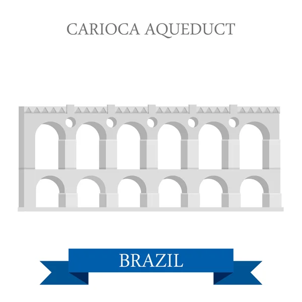 卡里奥卡渡槽， 巴西. — 图库矢量图片