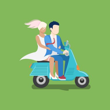 Moped kullanan insanlar