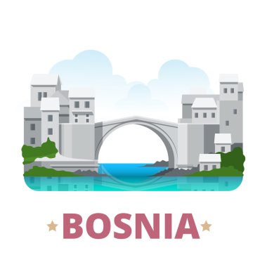 Bosna-Hersek ülke tasarım şablonu. 
