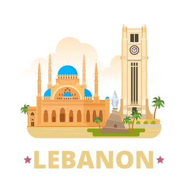Lebanon country design template.  clipart