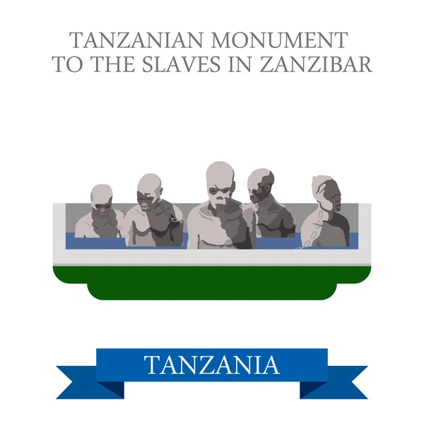 Tanzania Denkmal für die Sklaven in Sansibar. flachen Cartoon-Stil historische Sehenswürdigkeit Attraktion Website Vektorillustration. Welt Länder Städte Urlaub Reisen Sightseeing Afrika Sammlung. — Stockillustration Historischer Anblick im Cartoonstil — Stockvektor