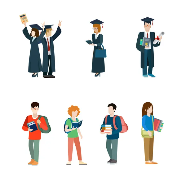 Student leven creatieve icon set. — Stockvector