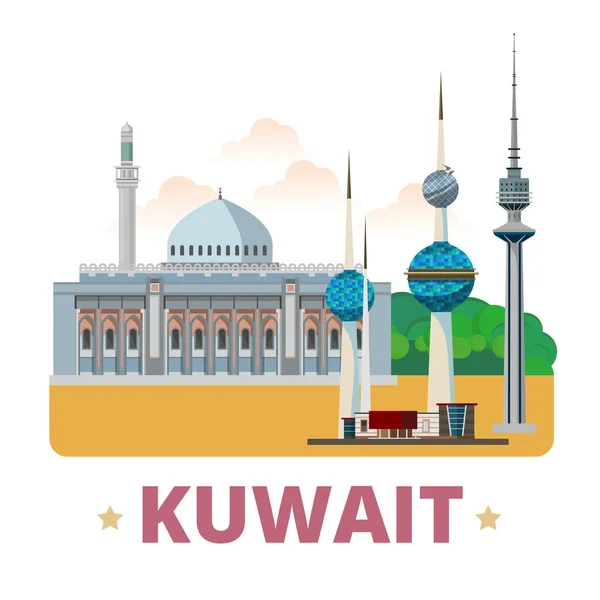Koeweit land ontwerpsjabloon. — Stockvector