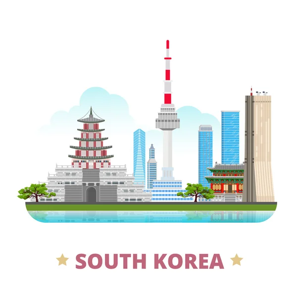 Südkoreanisches Länderdesign — Stockvektor