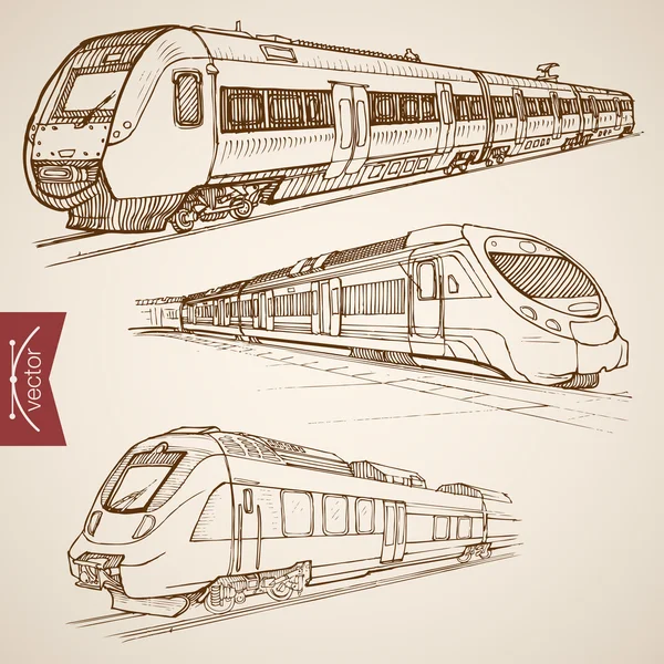 Kalem Sketch demiryolu taşımacılığı — Stok Vektör