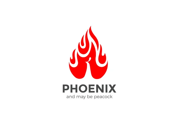 Phoenix tetesan api Logo - Stok Vektor