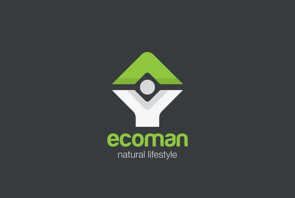 Abstrato Man Logo design — Vetor de Stock