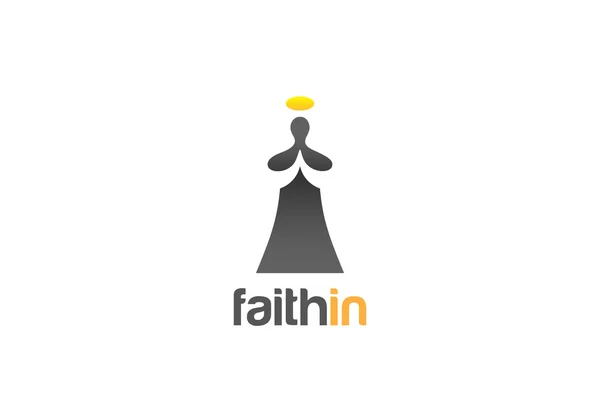 Μοναχός προσευχή λογότυπο — Διανυσματικό Αρχείο