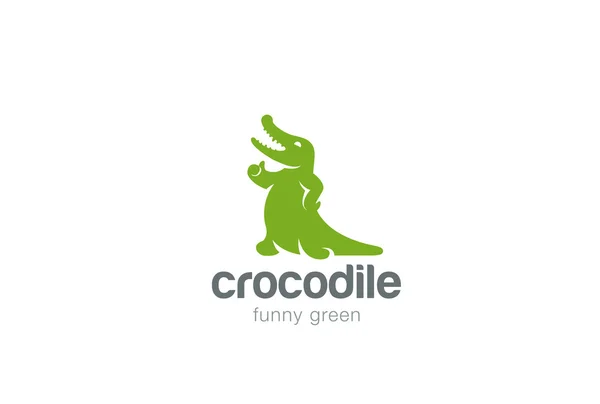 Crocodilo Design do logotipo — Vetor de Stock