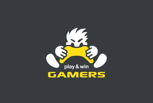 Jugador Gamer Diseño de Logo — Vector de stock