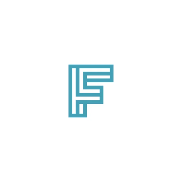 Omöjligt bokstaven F Logo designrinth koncept — Stock vektor
