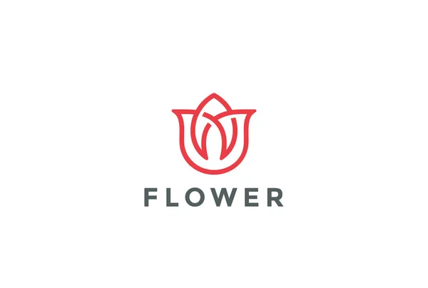 Abstracte Logo ontwerp met bloemen — Stockvector