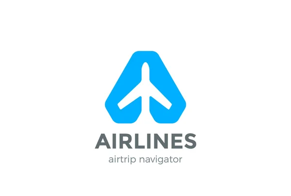 Літак Навігатор вказівник логотип — стоковий вектор