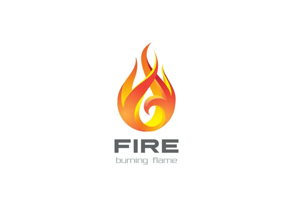 Fuego llama Logo diseño — Vector de stock