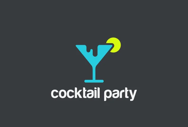 Cocktail Silhouette Design de Logo —  Vetores de Stock