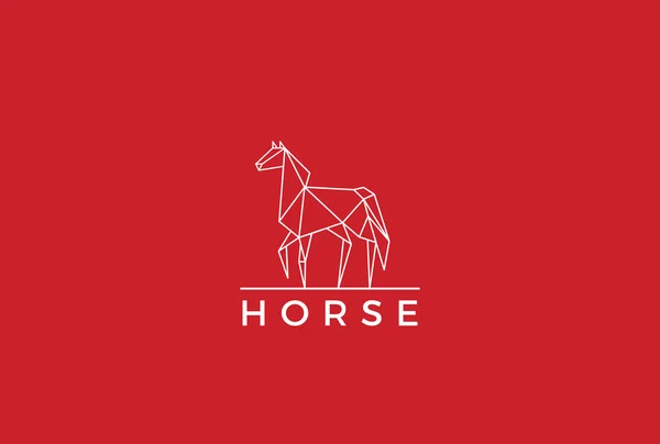 Logo de cheval polygonal — Image vectorielle