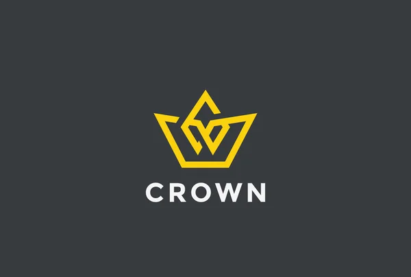 Geometric Crown abstract Logo design — Stock Vector