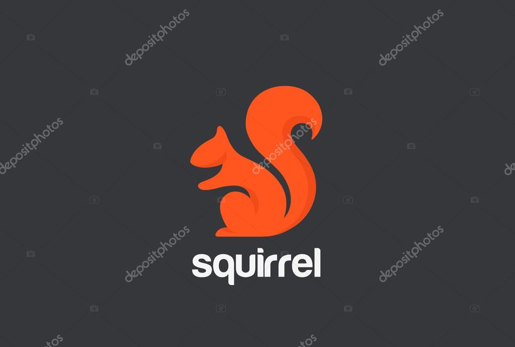 Squirrel Logo silhouette design vector template