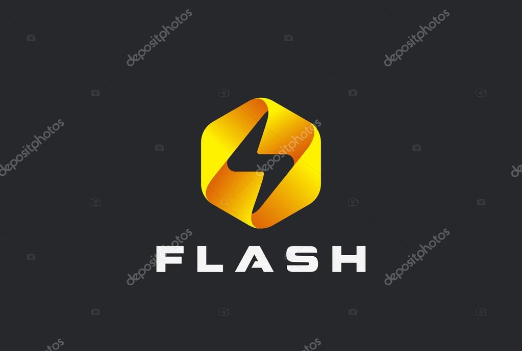 Flash Logo abstract design vector template. Lighting bolt icon
