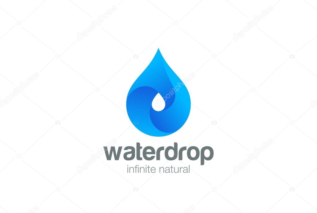Water-drop Logo abstract infinite design vector template. Aqua droplet icon