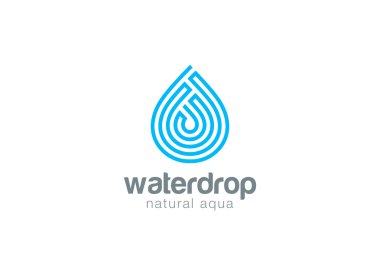 Water drop Logo design clipart