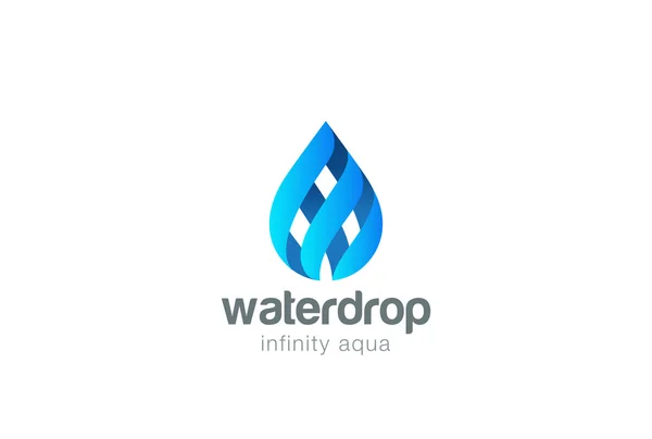 Waterdruppel Logo oneindigheid lus — Stockvector