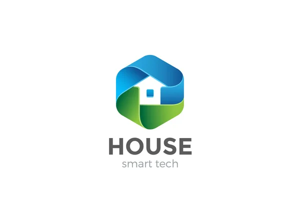 Logo Eco House — Vettoriale Stock