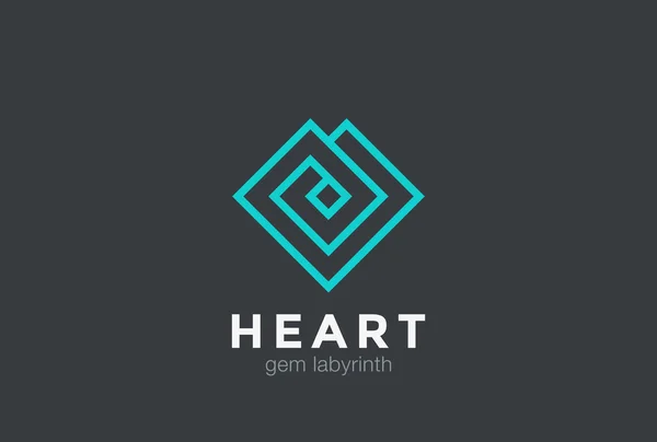 Geometrisches konzeptionelles Herz-Logo — Stockvektor