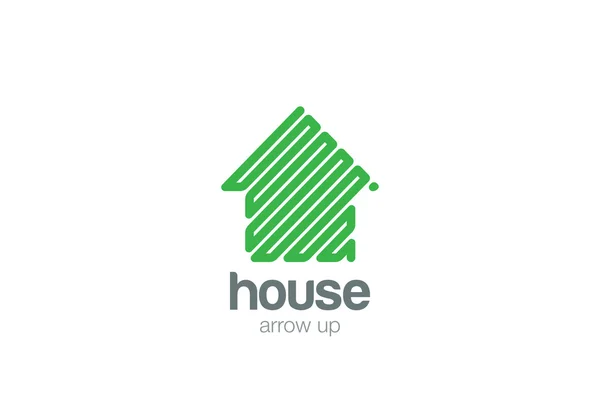 Eco House Logo disegno astratto — Vettoriale Stock