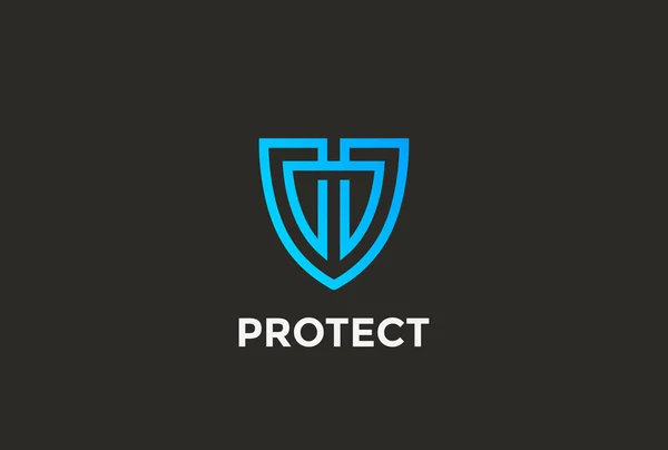 セキュリティ機関シールド ロゴ デザイン — ストックベクタ