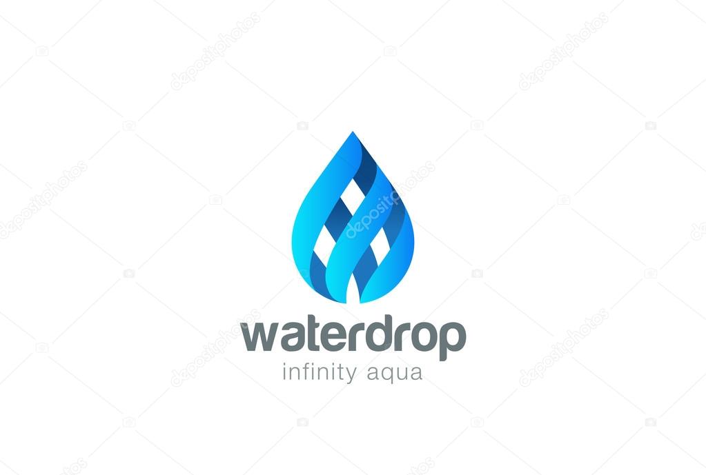 Water drop Logo Infinity Loop design vector template