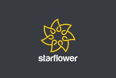 Çiçek soyut Logo designept simge