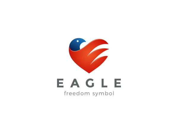 Eagle Logo abstracto Forma del corazón — Vector de stock