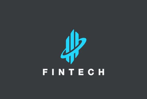 Negocios corporativos Fintech Logo — Vector de stock