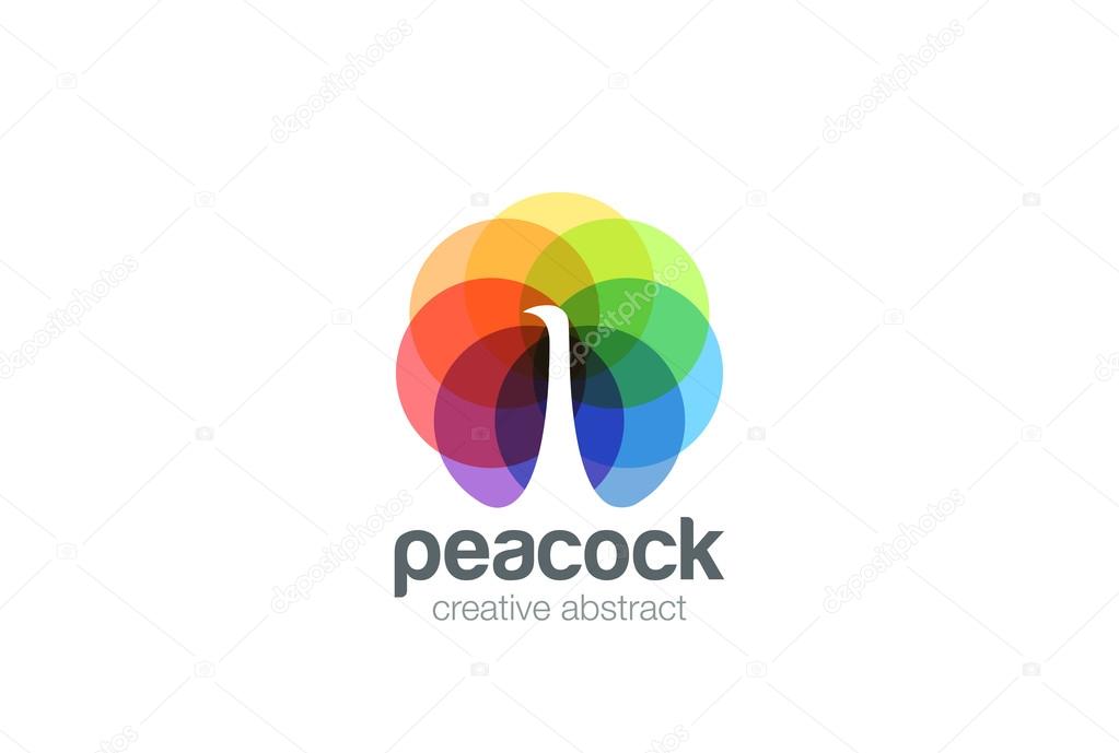 Peacock abstract Logo design vector template