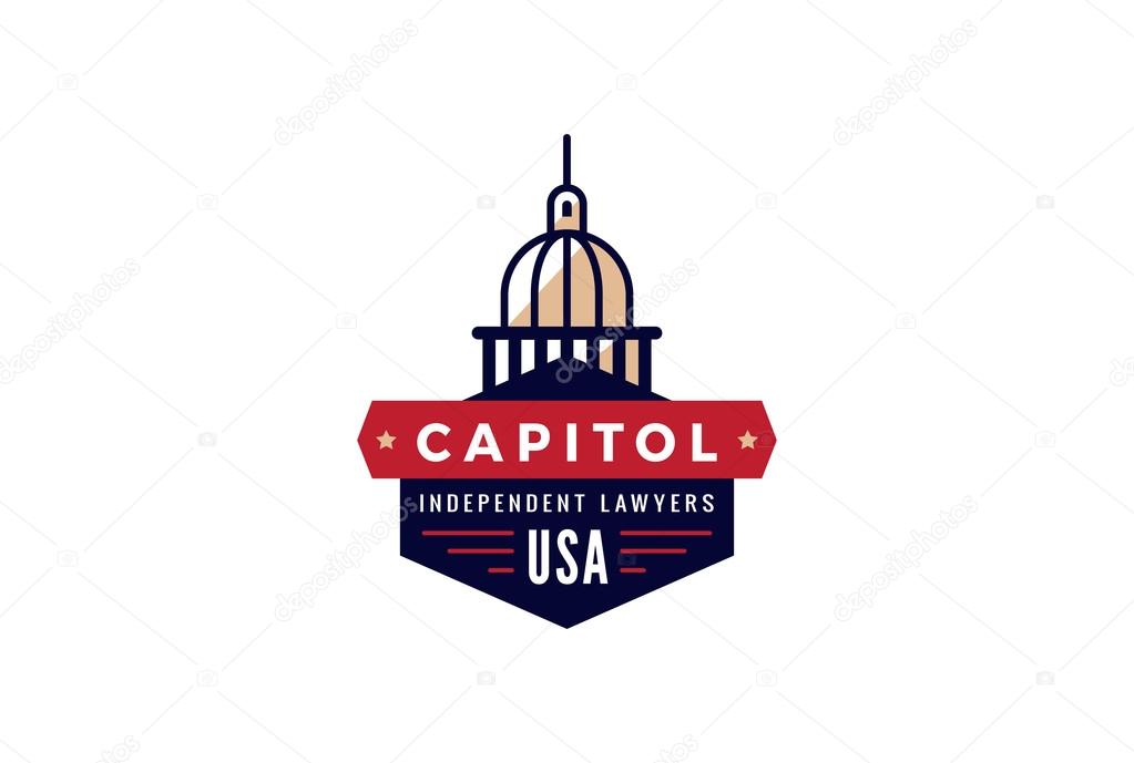 Capitol Logo Lawyer abstract vintage retro design vector template