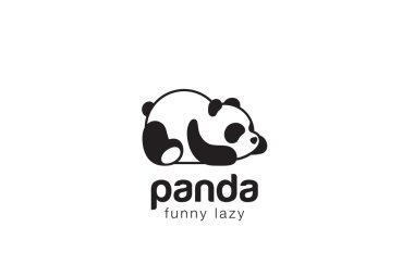 Ayı Panda siluet Logo tasarımı