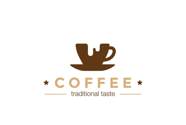 Koffiekopje Logo ontwerp — Stockvector