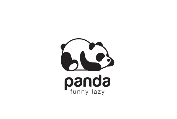 Silhouette d'ours panda Logo design — Image vectorielle