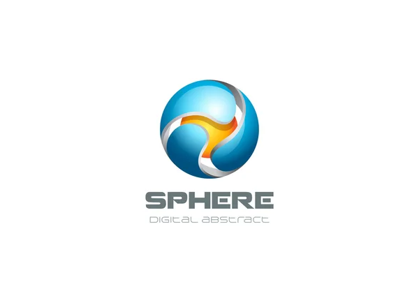 Logo de tecnología de esfera digital — Vector de stock