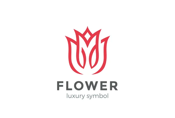 Luxury Fashion Flower Logo — Stock Vector