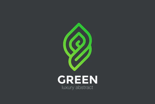 Eco Bio verde logotipo abstrato — Vetor de Stock