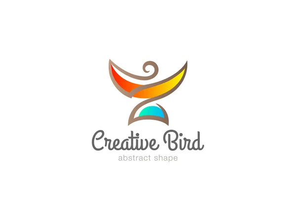 Templat Vektor Rancangan Logo Burung Abstrak - Stok Vektor